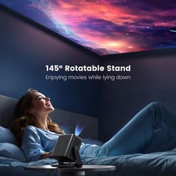 Mini Beamer - Projector - Digitale projector - 145° verstelbare standaard Miniprojector met WiFi en Bluetooth - 1080P - 18000 lumen - Draagbare projector - Autofocus - Schermschaal 16:09 - Compatibel met HDMI - Stroom - USB - Zwart — thumbnail 5