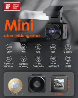 Dashcam 1080P – Mini Autocamera – WiFi & GPS – HDR Nachtzicht – 24U Parkeerbewaking – 160° Groothoek — thumbnail 5