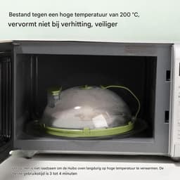 Magnetron Spatdeksel - Voedseldeksel Magnetron - Voedsel Opwarmen - Ingebouwd Vochtsysteem - 26 cm - Groen — thumbnail 4