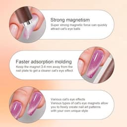 Set van 7 Cat Eye Nail Magnet Tools, Hartvormige Cat Eye Gel Nagellak Magneet 3-in-1 Professionele Manicureset met Y-vormige Gids Sticks voor Thuis DIY Salon Studio — thumbnail 4