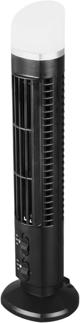 Bladeless Torenventilator - Draagbare Ventilator - Thuisstudie en Kantoor - Verlicht Ontwerp - 39 x 11 x 10 cm - Zwart — thumbnail 1