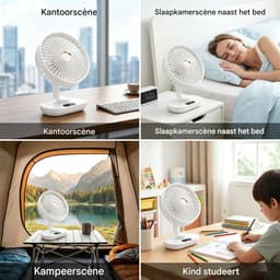 longziming -Oscillerende Mini Tafelventilator - Compacte Bureaukoeler - Draadloze Ventilator - 120° Horizontale Oscillatie - Borstelloze Koperen Motor - LED Digitalaanwijzing - Fluisterstil Koelcomfort - 1 Stuk — thumbnail 4