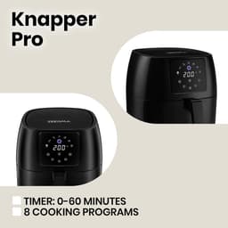 Heteluchtfriteuse - Airfryer Frituurpan - Gezond Koken - 8 Programma's - 4.5 Liter - Zwart — thumbnail 3