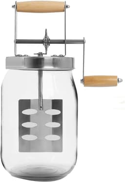 Handmatige Boter Maken - Keukenapparaat - Thuisbereiding - Glazen Preserveerpot - 1.5 Liter Capaciteit - Zilver Transparant — thumbnail 1