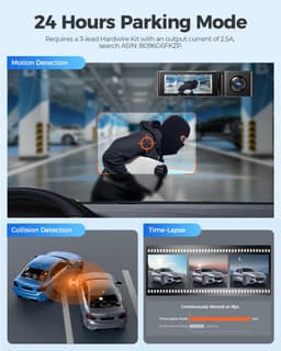Dashcam Auto - Voertuigcamera - Veilige Ritten - 4K Voor en Achter - 3 Camera's - Zwart — thumbnail 2