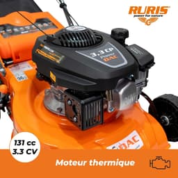 Zelfrijdende Grasmaaier - Motor Grasmaaier - Gazon Onderhoud - Zelfrijdend Systeem - 40 cm Maaibreedte - Oranje — thumbnail 3