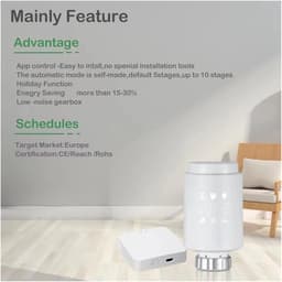 Slimme Thermostaat - Radiatorknop - Energie Besparen - Afstandsbediening Verwarming - 55.3 x 54 x 98.3 mm - Wit — thumbnail 3