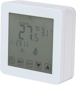 Digitale Thermostaat - Kamertemperatuur Regelaar - Energie Besparen - Programmeerbaar LCD Scherm - 86x86x27mm - Wit — thumbnail 3