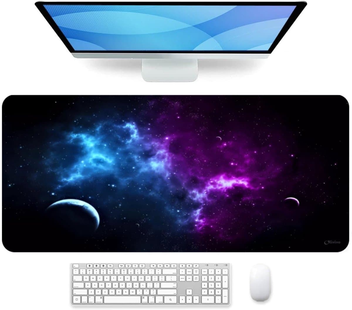Olivivo® Muismat Melkweg - Gaming Mousepad XXL - Onderlegger - Grote Muismat - 90x40 CM - Bureaulegger - Toetsenbord - Anti Slip - Waterproof - Desktop mat — afbeelding 1