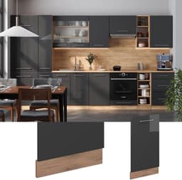 Vaatwasserpaneel - Frontpaneel Vaatwasser - Keuken Inrichten - MDF Fronten - 45 cm - Antraciet Hoogglans — thumbnail 3