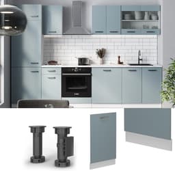 Vaatwasser Deurpaneel - Frontpaneel Vaatwasser - Keuken Inrichten - Speciaal voor R-Line - 45 cm - Blauwgrijs — thumbnail 3