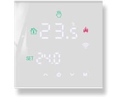 Slimme Thermostaat - Vloerverwarming Regelaar - Comfort Verwarmen - App Afstandsbediening - 86x86mm - Wit