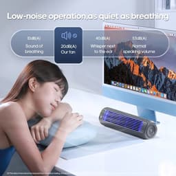 Velmio Draagbare Airco - Persoonlijke Koeler - Luchtverkoeler - Ventilator - Thuis en Kantoor - Stille Werking - 3 Standen - Compact Formaat — thumbnail 2