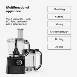 SnelShoppen - Multifunctionele Keukenmachine met Mixer - 1200 W, 2L Kom, 1,75L Mixer, 6 Programma's, Sapcentrifuge en Vleesmolen, Keukenapparaat voor — thumbnail 2