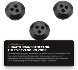 3-gaats brandstoftank-tule - vervanging voor trimmer-grasmaaier - rubber - geschikt voor brandstoftanktuit - zwart - 5 stuks/pakket — thumbnail 1