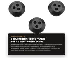 3-gaats brandstoftank-tule - vervanging voor trimmer-grasmaaier - rubber - geschikt voor brandstoftanktuit - zwart - 5 stuks/pakket