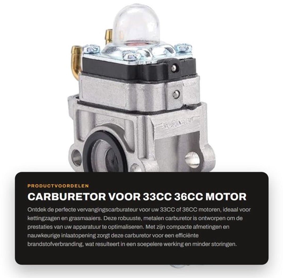 Carburateur Nieuwe Vervanging - Carburateur Synchronisatie Set - Carburateur Afstelgereedschap - Metaal - 7 cm Grootte - Inlaatopening 10,5 mm - Motorcarburateur — afbeelding 1