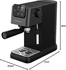 Espressomachine - Koffiezetapparaat - Barista Kwaliteit - Semi-automatische melkopschuimer - 11 Liter - Zwart — thumbnail 2