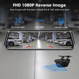 Auto Camera Set - Spiegel Cam - Veilig Rijden - 10 Inch Touchscreen - 10 Meter Kabel - Zwart — thumbnail 4