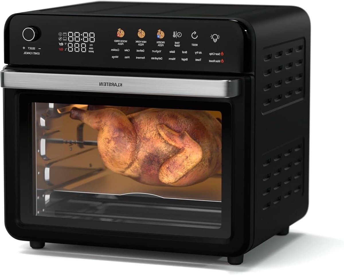Heteluchtfriteuse - Olievrije Frituur - Gezond Koken - 19 Kookprogramma's - 34 Liter - Zwart — afbeelding 1