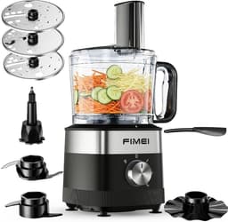 SnelShoppen - Keukenmachine 800 W met 3 Snelheden, Pulsfunctie, 1,5 L Hakmolen, Deegkneeder, Rasp, Omkeerbare Snijder, Emulgeerschijf - Compact en Rui — thumbnail 1