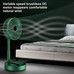 Uitschuifbare opvouwbare draagbare ventilator voor thuis, slaapzaal, drie snelheden, bureauventilator — thumbnail 2