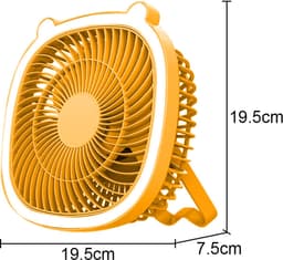 Oplaadbare campingventilator met led-lantaarn – draagbare ventilator voor tenten en buiten — thumbnail 2
