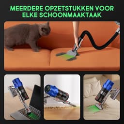 Hiaonyx steelstofzuiger - 9-in-1 steelstofzuiger draadloos - 75000pa - Met dierenborstel - LED Groene Stofdetectielamp - Geschikt voor Tapijten - Harde Vloeren en Dierenharen - 2-liter stofopvangbox - Blauw — thumbnail 2