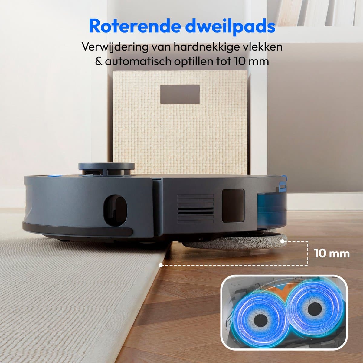 MEDION Robotstofzuiger met 3-in-1 station, lasernavigatie en dweilfunctie X55 SW+ Pro (10.000 Pa, 2-in-1 robot, roterende dweilmoppen, kruislijnlaser) — afbeelding 1