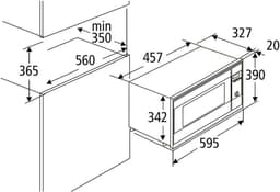 Inbouw Magnetron - Oven Keukenapparaat - Snel Eten Opwarmen - Roestvrijstalen Binnenruimte - 20 Liter - Zwart — thumbnail 3