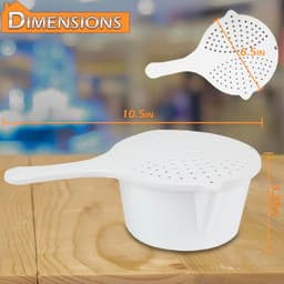 Magnetron Kookpot - Snelle Pastapan - Groenten Koken - Met Zeef Deksel - 26.67 x 16.51 x 8.26 cm - Wit — thumbnail 4
