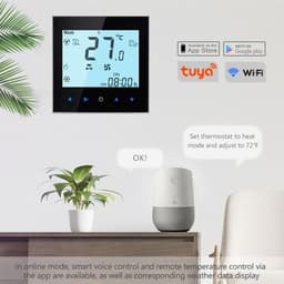 Slimme Thermostaat - Verwarming Regelaar - Energie Besparen - App Bediening - 8.8 cm - Zwart — thumbnail 4