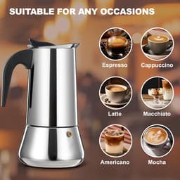 12 Cup Stovetop Espresso Maker Stainless Steel Moka Pot Espresso Maker Percolator Italian Coffee Maker Capable Mocha Coffee Machine Cafe Classic Maker for Home & Camping 600ml 20oz — thumbnail 3