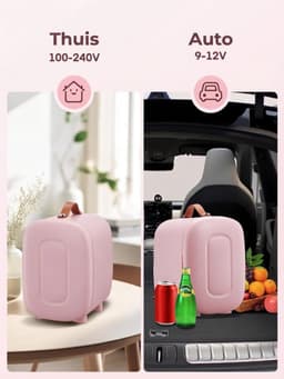 Lìon® Mini Koelkast - 5L Capaciteit - Skincare Koelkast - Minibar - Roze - 29cm x 20cm x 27cm — thumbnail 4