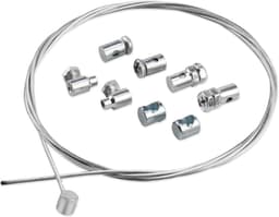 SnelShoppen - Universele Koppelkabel 1.2m Ø 2mm van Gegalvaniseerd Staal met 2 Kabelbinders - Vervangingsonderdeel voor Motor, Grasmaaier en Quad — thumbnail 1
