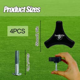 SnelShoppen - Set van 4 Universele Grasmaaier Handvatten met Vleugnuts en Schroeven, Ergonomische en Robuuste Tuinaccessoires voor Makkelijk Vervangen — thumbnail 5