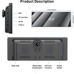 Navigatiesysteem Auto - Dashcam voor auto - GPS Navigatie - Draadloze - 4K DVR - Bluetooth Audio - ADAS Systeem - 11,3" - Achteruitrijcamera - 64TF — thumbnail 1