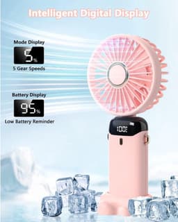 Solvix tafel ventilator geluidloos - Tafelfan - USB - 5 Snelheden - Oplaadbare Batterij - Voor Thuis en Op Reis — thumbnail 2