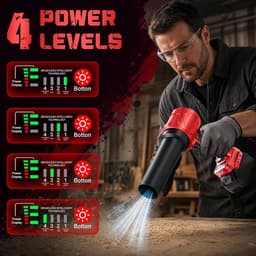 Battery Blower & Handheld Vacuum Cleaner 2-in-1 Compatible with Milwaukee 18V Battery (without Battery), Brushless - ShopVlot — thumbnail 2