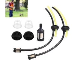 SnelShoppen - 7-delige Universele Benzine Grasmaaier Filter Set - Brandstoffilters, Brandstofslangen, Duurzaam Rubber, Vervangingsonderdelen voor Tuin