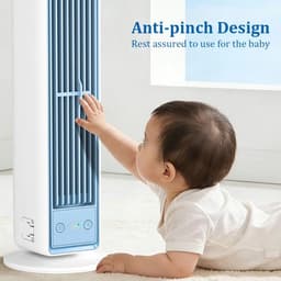 Archi USB Torenventilator – Draadloze Bureauventilator – Luchtkoeler - 3600mAh – 3 Snelheden – Met Afstandsbediening – Wit — thumbnail 5