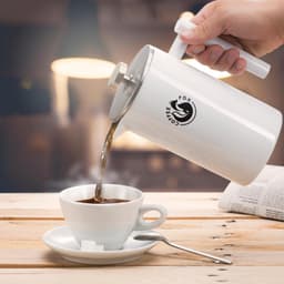 French press koffiepot gemaakt van dubbelwandig roestvrij staal - Zwarte persfilterkan - Franse koffiepers - 350 ml — thumbnail 3