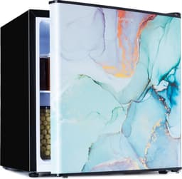 Klarstein CoolArt koel-vriescombinatie - Koelkast met 2 koelstanden, designfront, 5-traps thermostaat, 0 tot 10 °C, inhoud: 45 liter, design: pastel — thumbnail 1