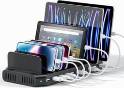 10-poorts multi-apparaat USB-laadstation oplaadstation voor mobiele telefoon tablet zwart - HTML content nodig Oplaadstation — thumbnail 1