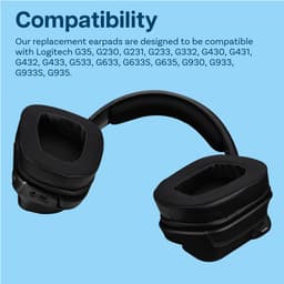 MMOBIEL Vervangende Oorkussens Geschikt voor Logitech G935/G933 Hoofdtelefoon – Cooling Gel Oorkussens voor G230, G231, G233, G332, G35, G430, G431, G432, G433, G533, G633, G633S, G635, G930 – Zwart — thumbnail 3