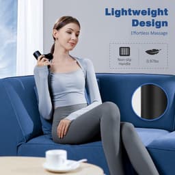 Massage Pistool Diepteweefsel Percussie Massageapparaat voor Rug en Nekspieren - Siliconen Massagekoppen - USB-Oplaadbaar - Draagtas — thumbnail 4