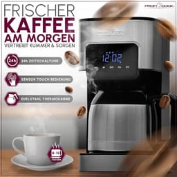 Koffiezetapparaat met timer en thermoskan - verse koffie in de ochtend - dubbelwandige thermoskan roestvrij staal PC KA 1191 — thumbnail 3