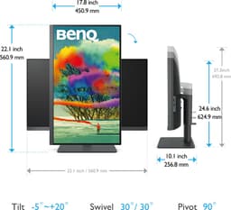 BenQ Creative Pro PD2705U 4K Monitor - Beeldscherm Geschikt voor Mac - IPS beeldscherm - UHD - sRGB - Rec. 709 - HDR10 - IPS - AQCOLOR - 60 Hz - USB-C - 27 inch — thumbnail 2