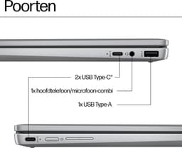 HP Chromebook x360 14b-cd0930nd Intel® Core™ i3 i3-N305 35,6 cm (14") Touchscreen Full HD 8 GB LPDDR5-SDRAM 256 GB eUFS Wi-Fi 6 (802.11ax) ChromeOS Zilver QWERTY — thumbnail 2