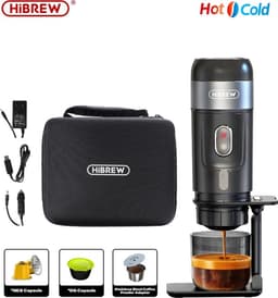 Sattire - Hibrew Draagbare Koffiezetapparaat - Voor Auto & Thuis - 12 Volt - 15 Bar - Espresso Koffiezetapparaat - Fit Nespresso - Dolce Pod - Capsule Koffie - Oplos Koffie - Koffiezetapparaten - Elektrisch - — thumbnail 3